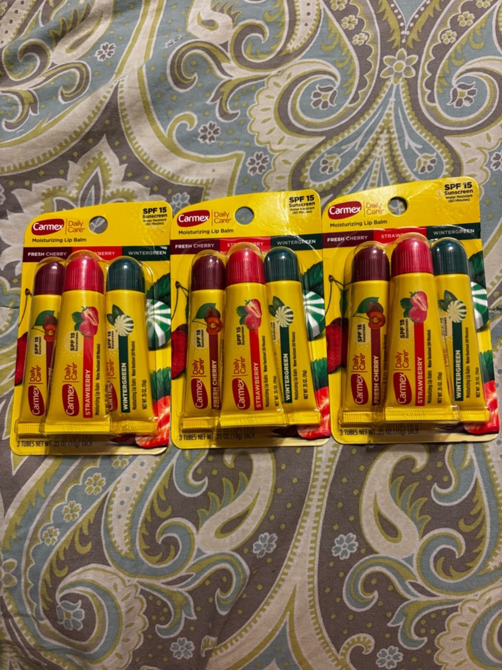 Carmex Daily Care Moisturizing Lip Balm Trio - Yellow Packaging